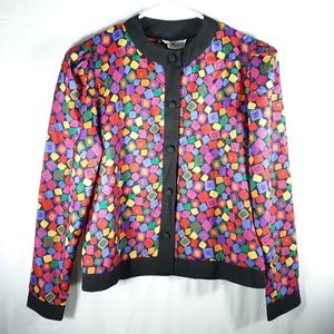 Around Town Multi Colored Boxed Vintage Blouse